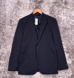 New Express Blazer 40 L Mens Everyday Performance Luxe Blue Sport Coat Jacket
